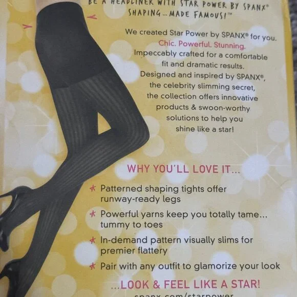 6 Packs - Star Power By Spanx Enter Stage Shaping Tights Size C - Picture 3 of 3
